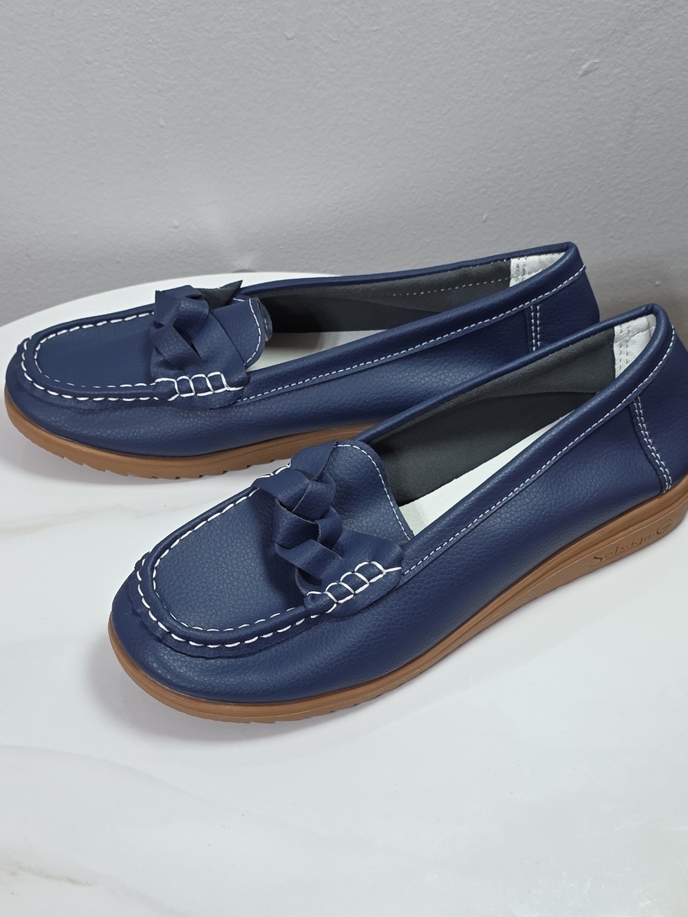 Navy Women's Loafer with Knot Detail